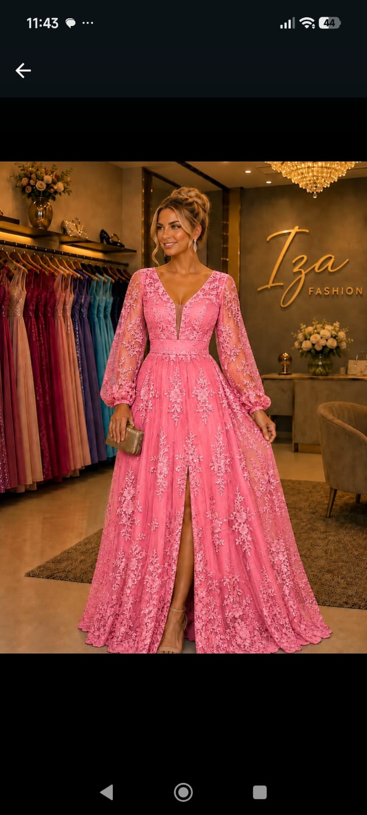 Vestido Tule com Aplicação Bordada