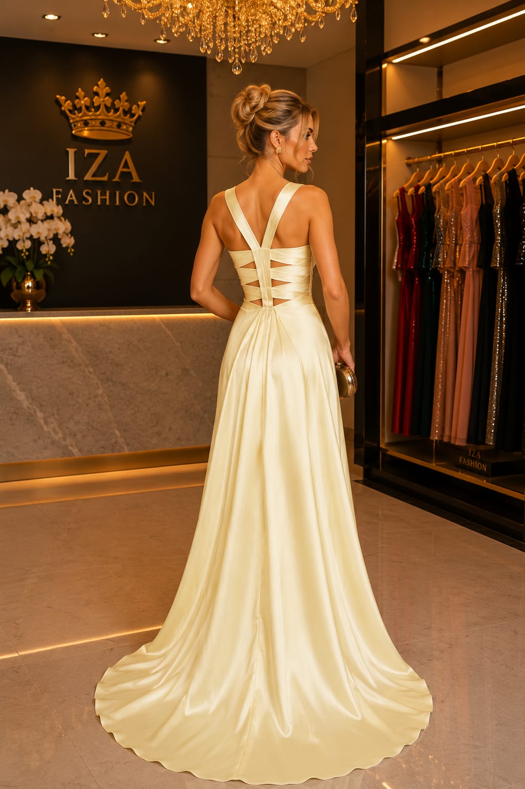 Vestido Longo Prada Amarelo com Fenda